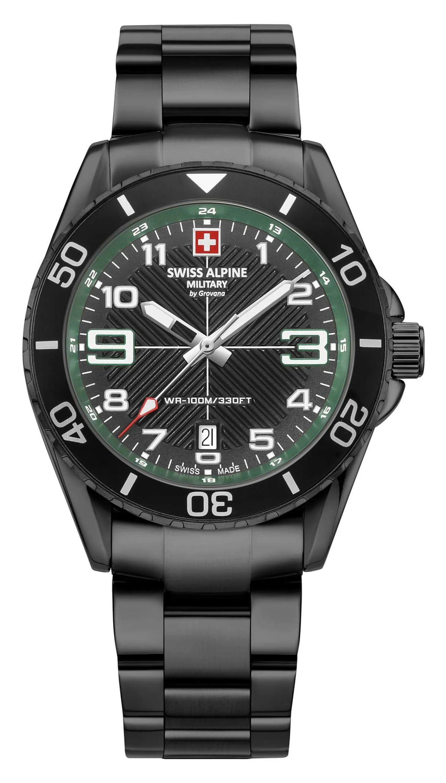 Swiss Alpine Military Herren Armbanduhr Taucheruhr Raptor schwarz 7029.1174