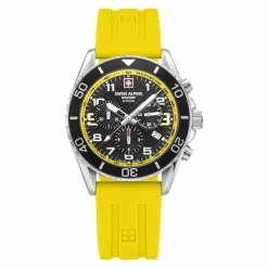 Swiss Alpine Military Herren Armbanduhr Chronograph Raptor gelb 7029.9838