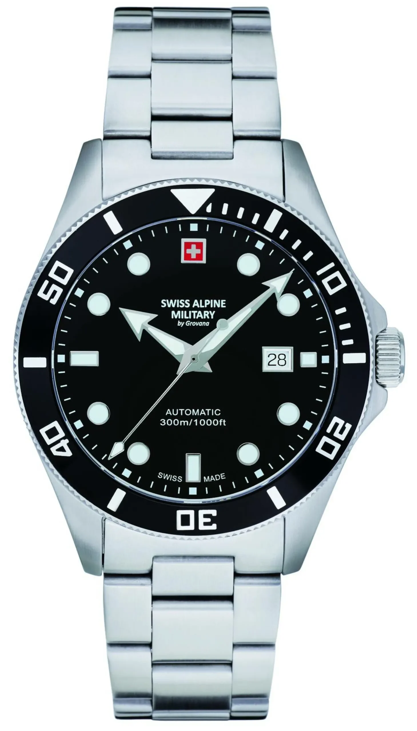 Swiss Alpine Military Herren Armbanduhr 7095.2137 Datumsfenster Armband Stainless Steel