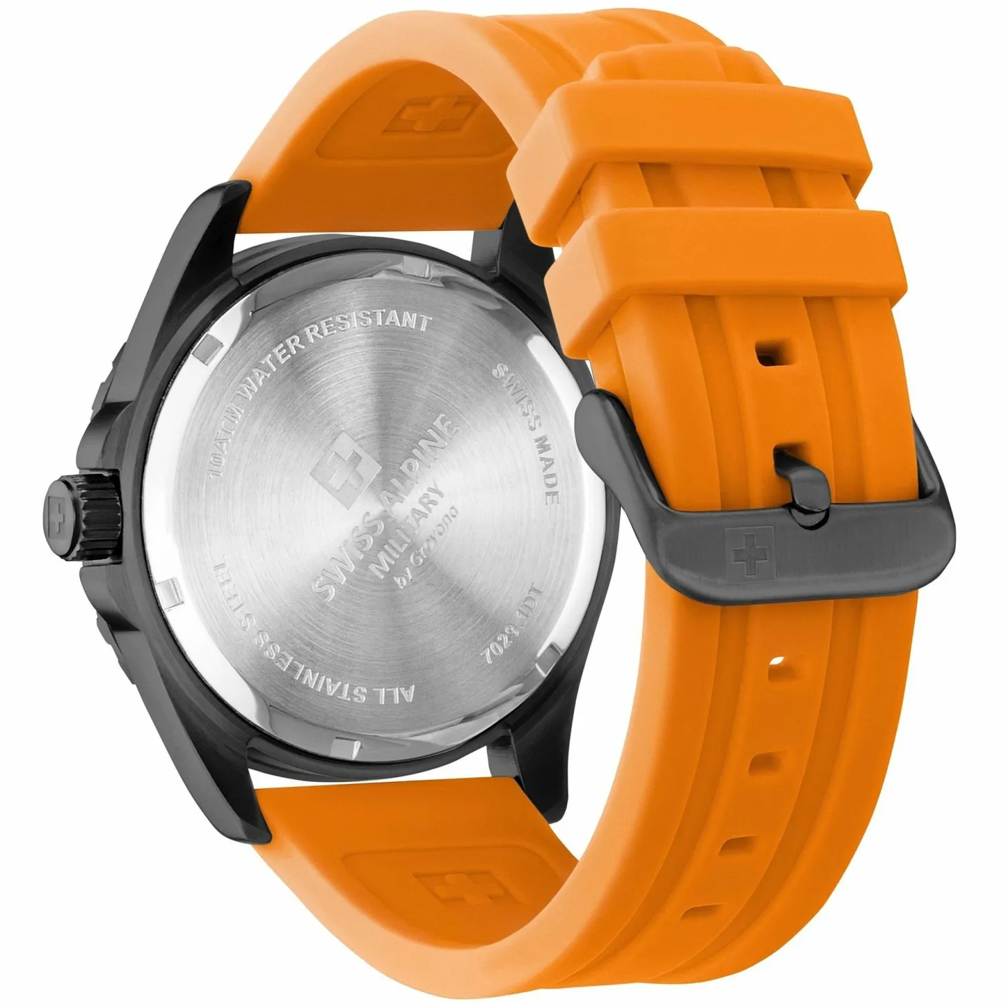 Swiss Alpine Military Herren Armbanduhr Taucheruhr Raptor orange 7029.1879