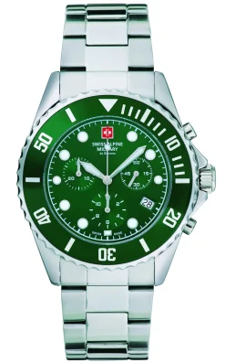 Swiss Alpine Military Herren Armbanduhr 7053.9134 Chronograph & Datumsfenster Armband Stainless Steel