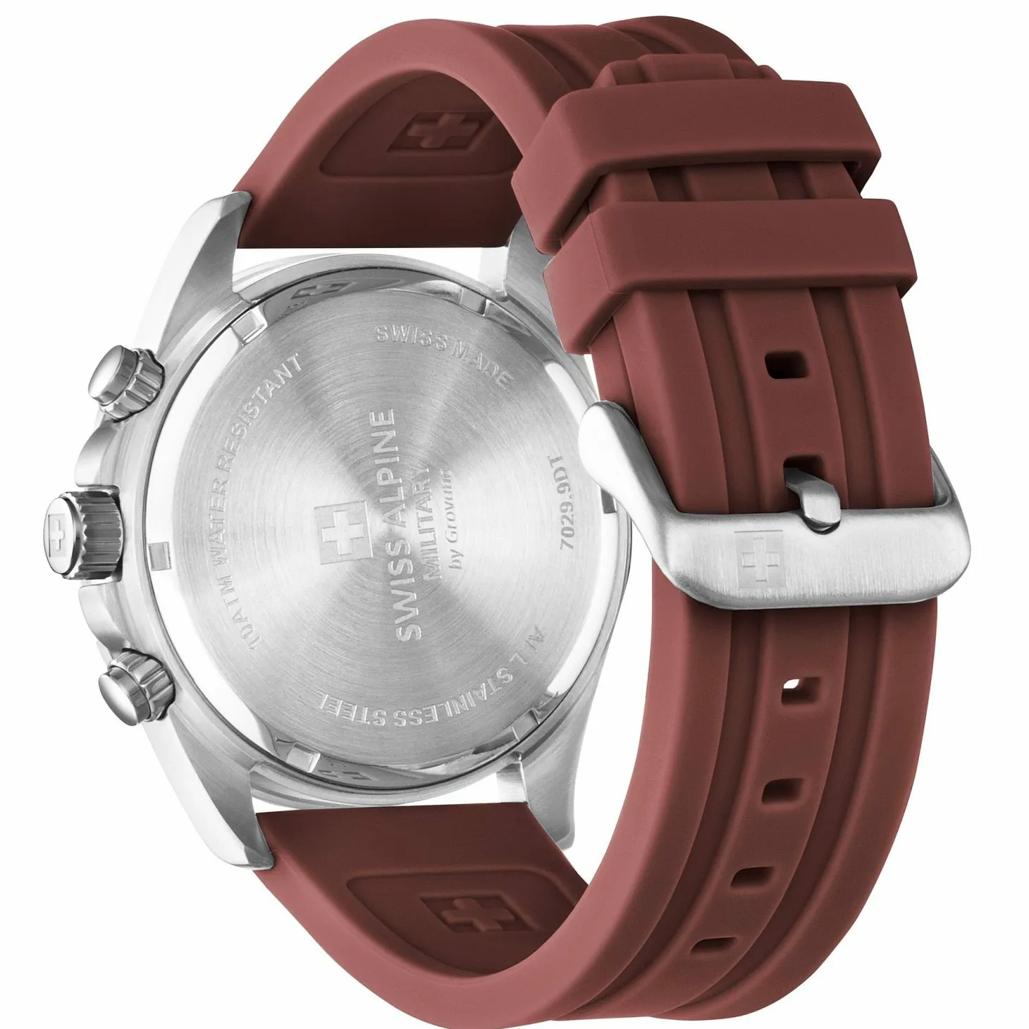 Swiss Alpine Military Herren Armbanduhr Chronograph Raptor bordeaux 7029.9836