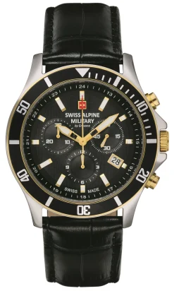 Swiss Alpine Military Herren Armbanduhr 42 mm Armband Leder 7022.9547