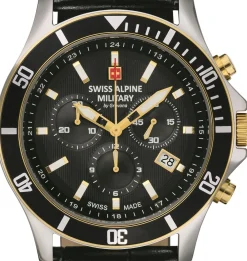 Swiss Alpine Military Herren Armbanduhr 42 mm Armband Leder 7022.9547