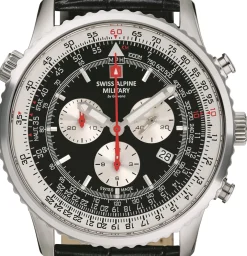 Swiss Alpine Military Herren Armbanduhr 45 mm Armband Leder 7078.9537