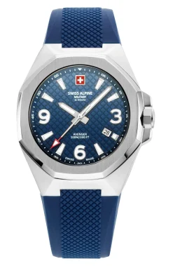 Swiss Alpine Military Herren Armbanduhr 42 mm Avenger Silicon blau 7005.1835