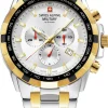 Swiss Alpine Military Herren Armbanduhr Chronograph bicolor 7043.9142