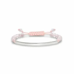 Thomas Sabo Nylon Armband mit Rosenquartz Perlen LBA0002-813-9-L21V