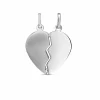 Unisex Gravurplatte teilbares Herz Silber 20.1220.R