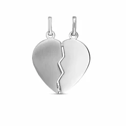 Unisex Gravurplatte teilbares Herz Silber 20.1220.R