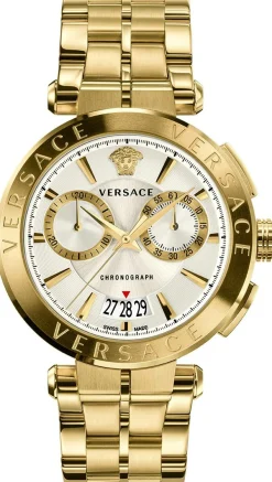 Versace Aion Chronograph Herrenuhr Gold Armband Edelstahl 45mm VE1D004 19