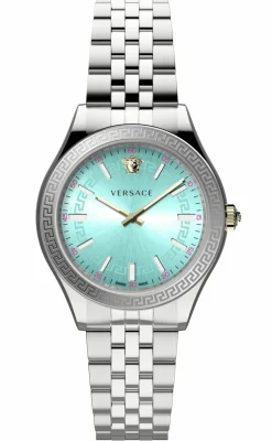 Versace Armbanduhr Damen Hellenyium Lady Silber Blau VEHU00924
