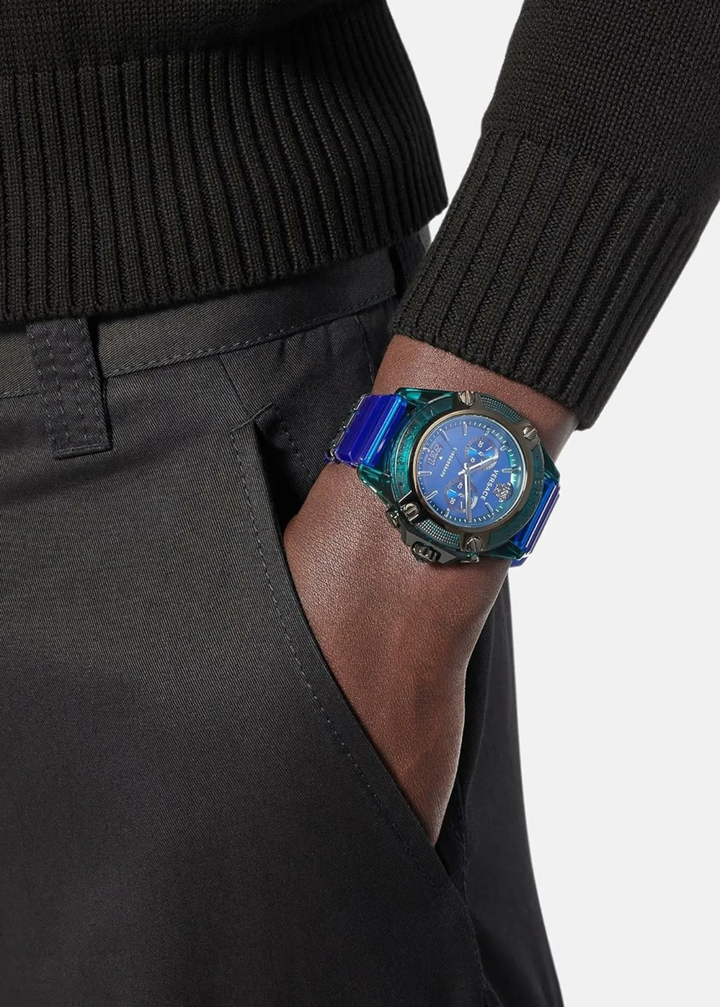 Versace Armbanduhr Sport CHRONO ACTIVE - 44MM - VEZ7-GREEN TRANSPARENT POLYCARBONATE VEZ701122