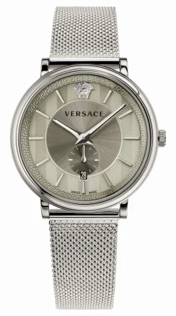 Versace Armbanduhr V Circle 42MM Edelstahl Swiss Made silber VBQ06 0017