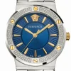 Versace Damen Armbanduhr VEVH00120 Blau 38 mm Quarz Greca Logo