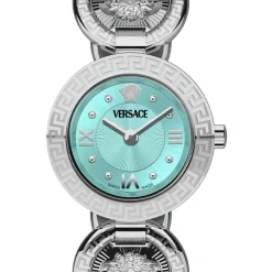 Versace Damen Armbanduhr Greca Jewel Silber Türkis VEWCA0324