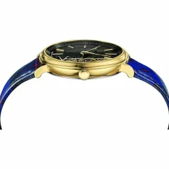 Versace Damen Armbanduhr V-CIRCLE The Clans blau, gold 38 mm VE8100218