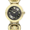 Versace Damen Armbanduhr Greca Jewel Schwarz Gold VEWCA0624
