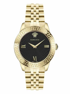 Versace Damen Armbanduhr Greca Signature 38 mm Greca-Signatur auf dem Gehäuse Armband Edelstahl VEVC01121