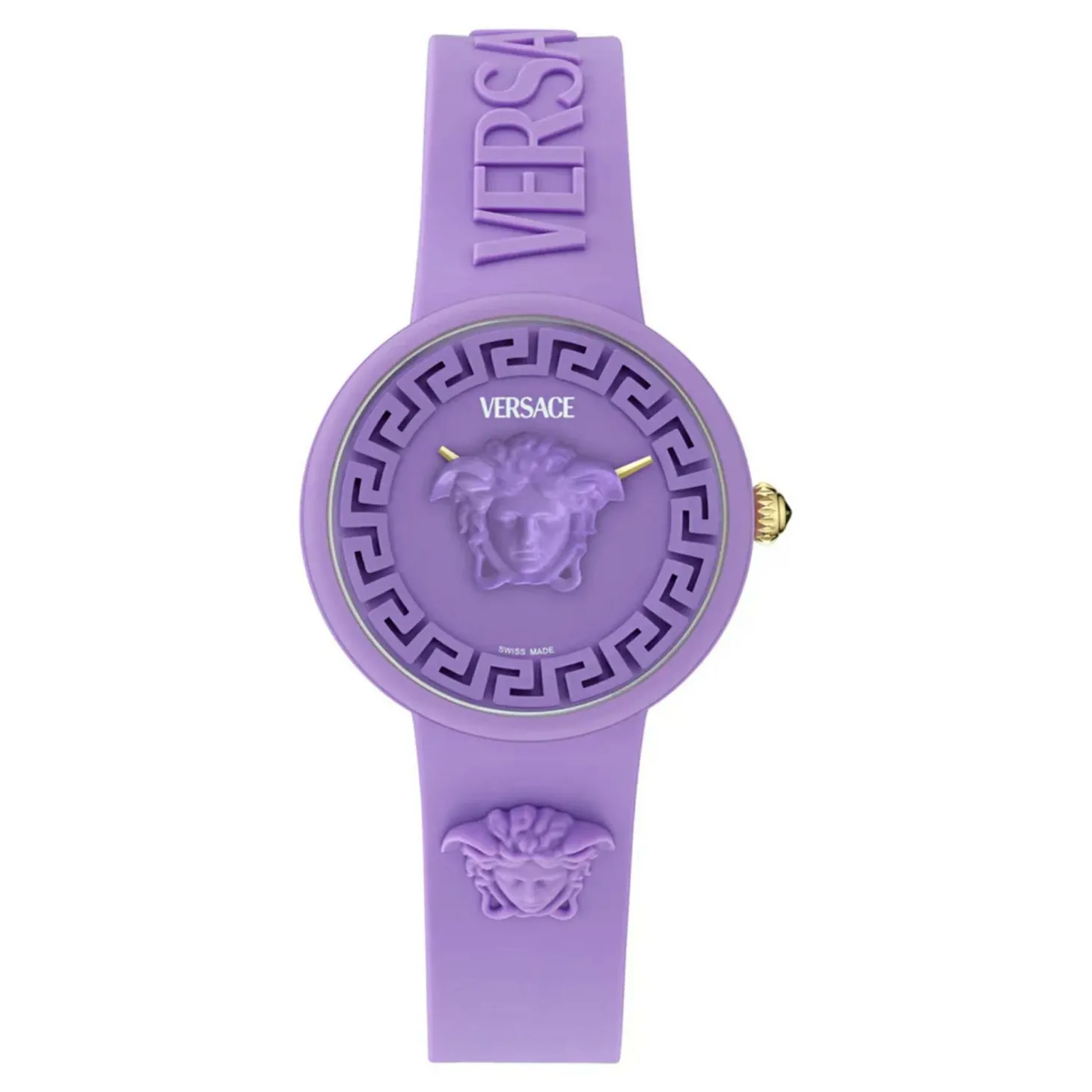 Versace Damen Armbanduhr Medusa Pop Lila Zifferblatt und Silikonarmband VE8J00224