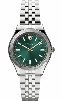 Versace Damen Armbanduhr Hellenyium Couture Edelstahl Silber 36âŻmm VEHU01125