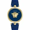 Versace Damen Armbanduhr PALAZZO blau, gold 39 mm VECO02922