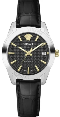 Versace Damen Armbanduhr Greca Classic Schwarz VESCA0124