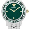 Versace Damen Armbanduhr V-Icon Silber Grün VEUCA0424