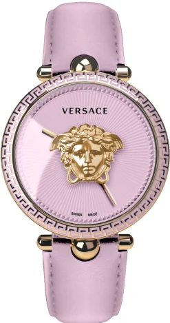 Versace Damen Armbanduhr PALAZZO 39 mm Armband Leder rosa VECO022 22