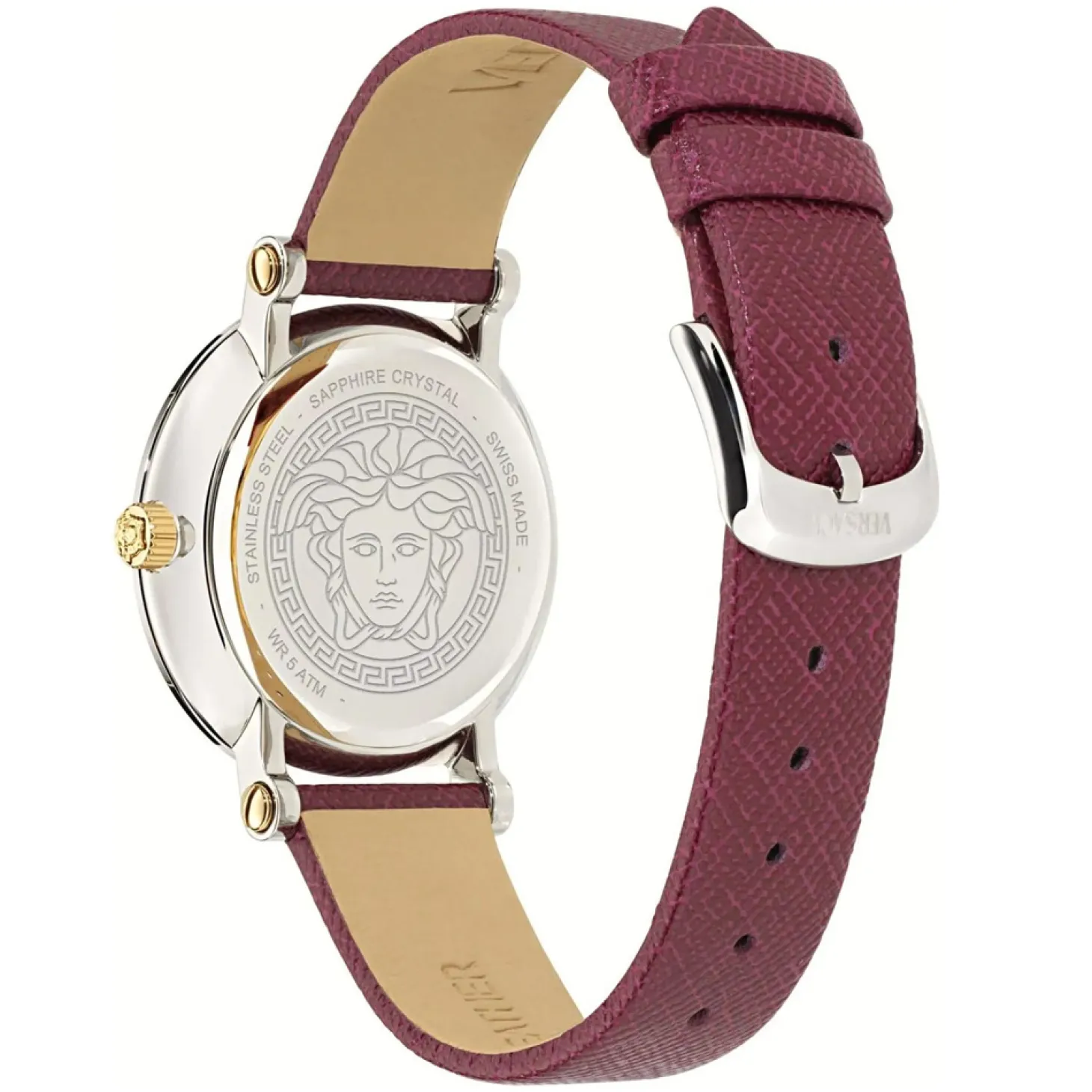 Versace Damen Armbanduhr Greca Sphere Silber/Rot VE9C00124