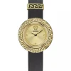 Versace Damen Armbanduhr La Greca Gold Schwarz VE8C00224