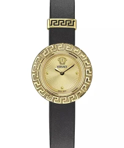 Versace Damen Armbanduhr La Greca Gold Schwarz VE8C00224