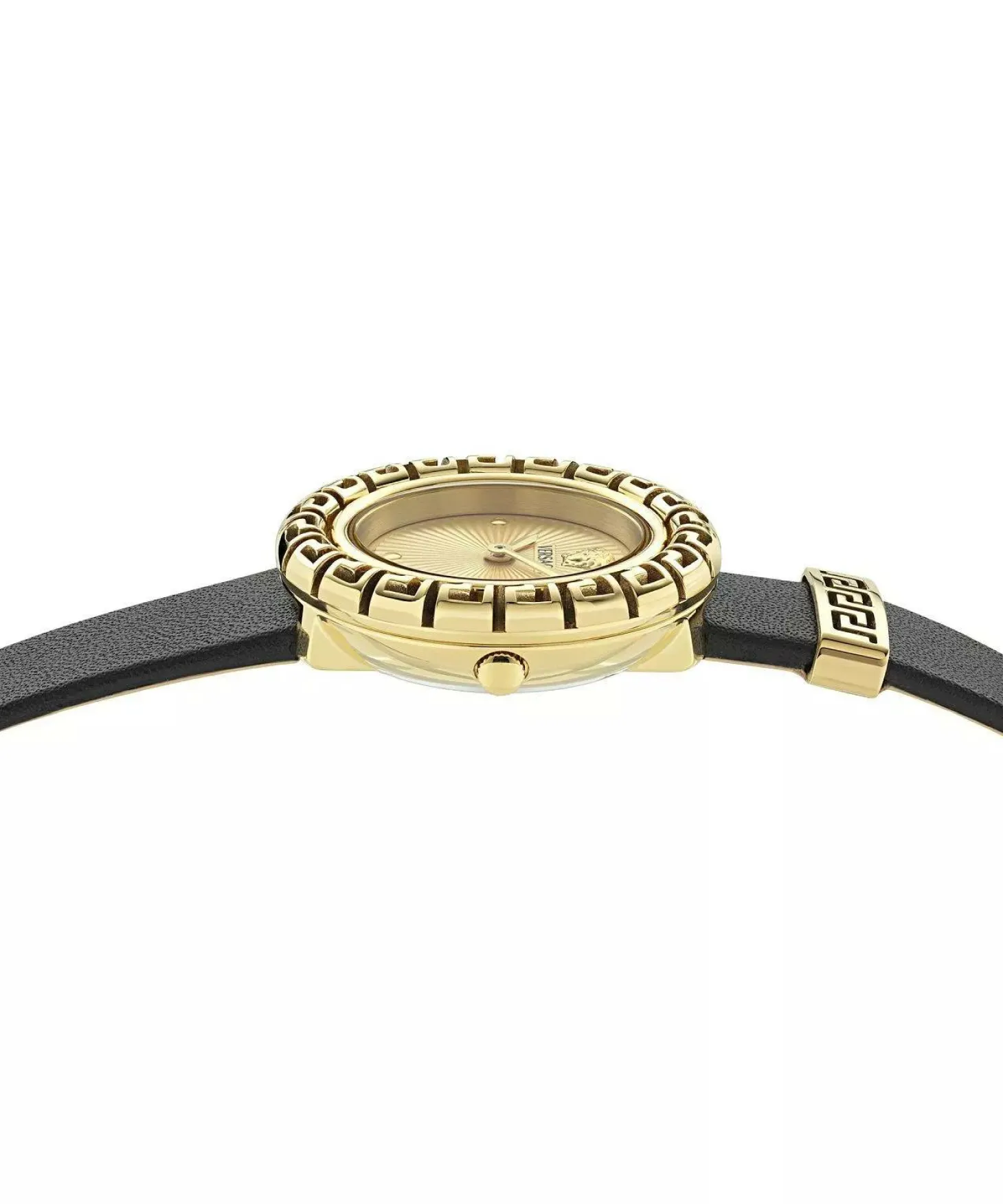 Versace Damen Armbanduhr La Greca Gold Schwarz VE8C00224