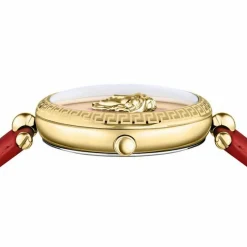 Versace Damen Armbanduhr PALAZZO rot, gold 39 mm VECO02622