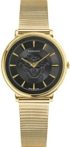 VERSACE Damen Armbanduhr V-Circle Gold Edelstahl 38mm VE81021 19