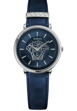 VERSACE Damen Armbanduhr V CIRCLE Lederarmband schwarz VE81016 19