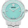 Versace Damen Armbanduhr V-Icon VEUCA0324 Türkis Silber