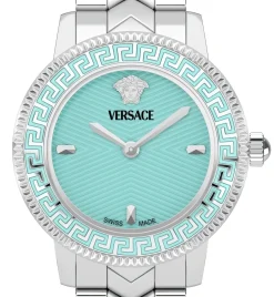Versace Damen Armbanduhr V-Icon VEUCA0324 Türkis Silber