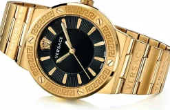 Versace Damenarmbanduhr GRECA LOGO 38 D/BLK B/IP2N YELLOW GOLD- IP1N BRACEL