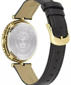 Versace Damenuhr Medusa Heritage Schwarz/Gold Lederband VE9D00124