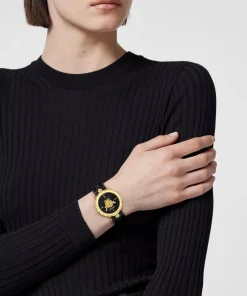 Versace Damenuhr Medusa Heritage Schwarz/Gold Lederband VE9D00124