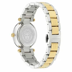 Versace Damenuhr VE8B00724 Zwei‑Ton Edelstahl Weißes Zifferblatt