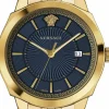 Versace Herren Armbanduhr ICON CLASSIC gold, blau 42 mm VEV901423