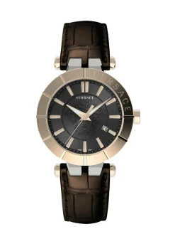 Versace Herren Armbanduhr V-Race Restyling 42 mm Datumsfenster Armband Leder VE2B00221