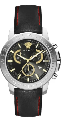 Versace Herren Armbanduhr NEW CHRONO 45 mm Armband Leder VE2E001 21