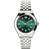 Versace Herren Armbanduhr Hellenyium Silber/Grün VEVK01021