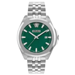 Versace Herren Armbanduhr Luxury Silber/Grün VEKKA0425