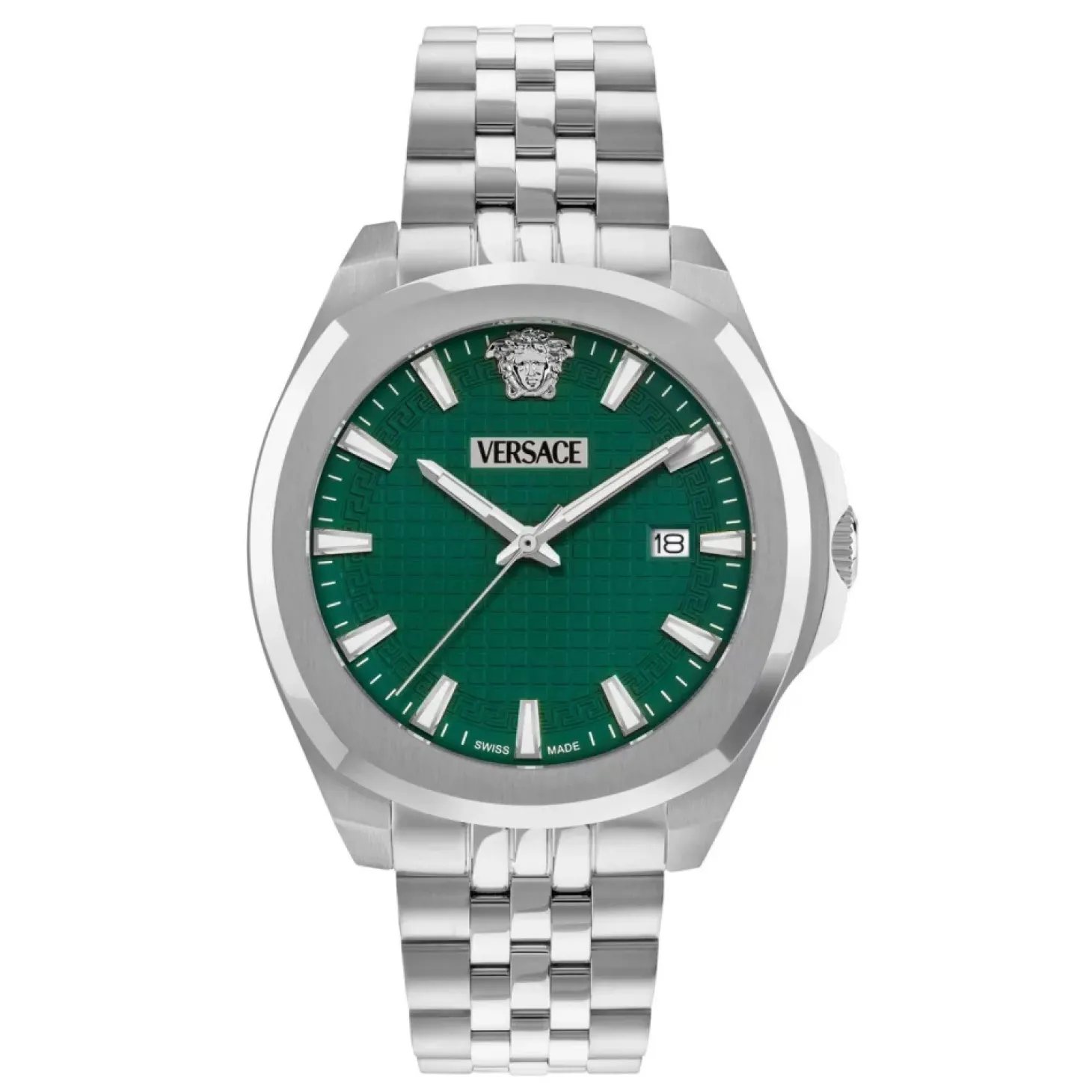 Versace Herren Armbanduhr Luxury Silber/Grün VEKKA0425