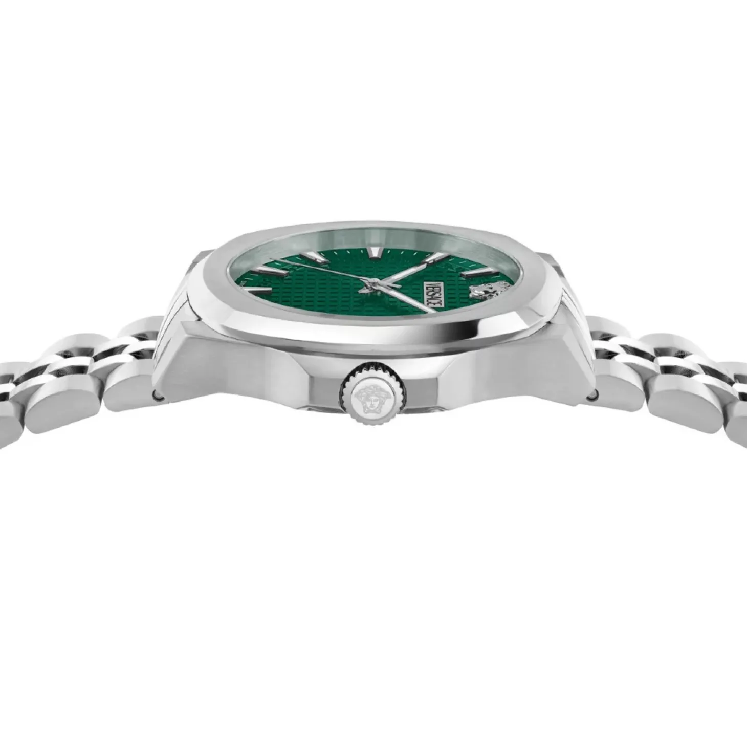 Versace Herren Armbanduhr Luxury Silber/Grün VEKKA0425