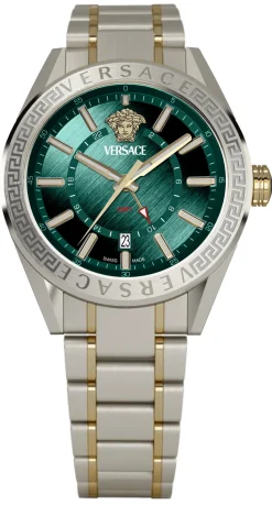 Versace Herren Armbanduhr V-CODE GMT Grün VEAFA0524